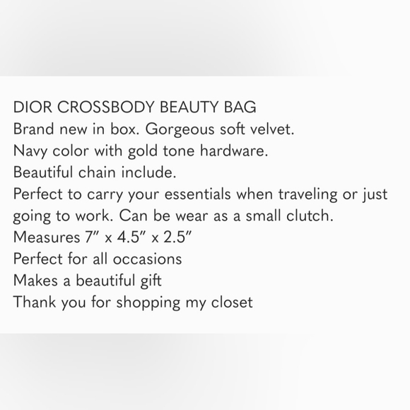 NIB DIOR CROSSBODY BEAUTY BAG - Picture 8 of 8